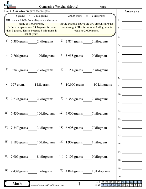 Comparing Weights Worksheet - Comparing Weights worksheet